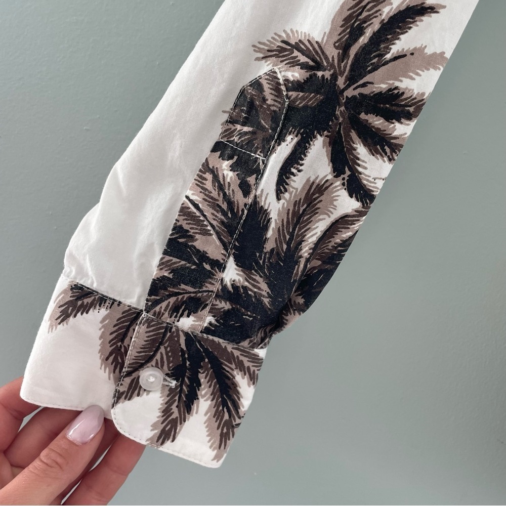 Le Superbe Palm Tree Button Down Long Sleeve Top - image 4